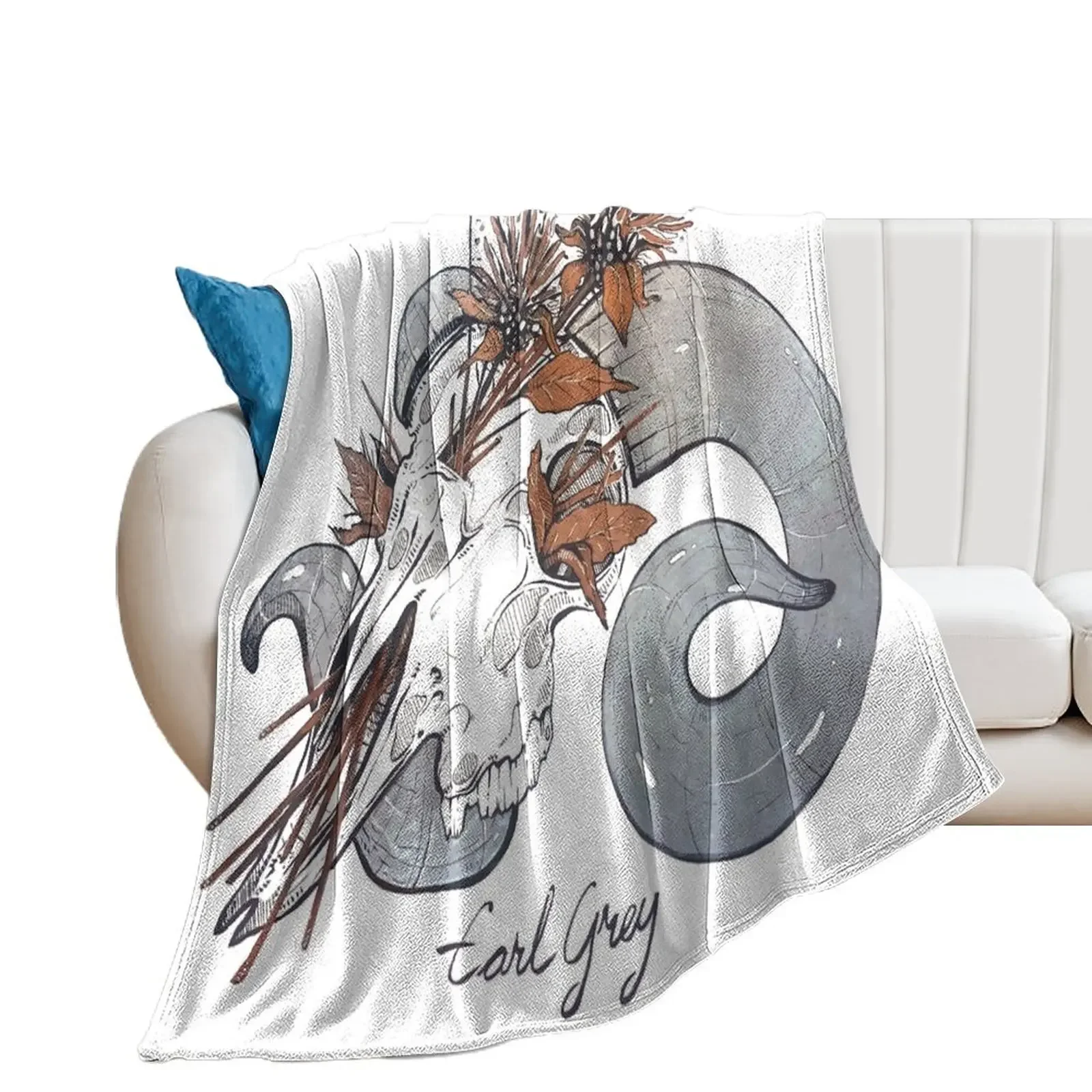 Одеяло для пикника MorbidiTea - Earl Grey с ОЗУ и черепом роскошные брендовые Утяжеленные
