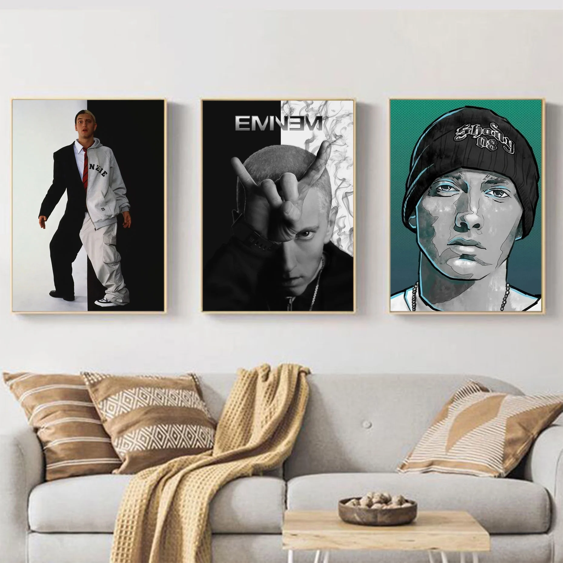 

Singer Eminem Poster Hip Hop Rapper Album DIY Sticky Poster Whitepaper Sticker DIY Room Bar Cafe Nordic Home Decor