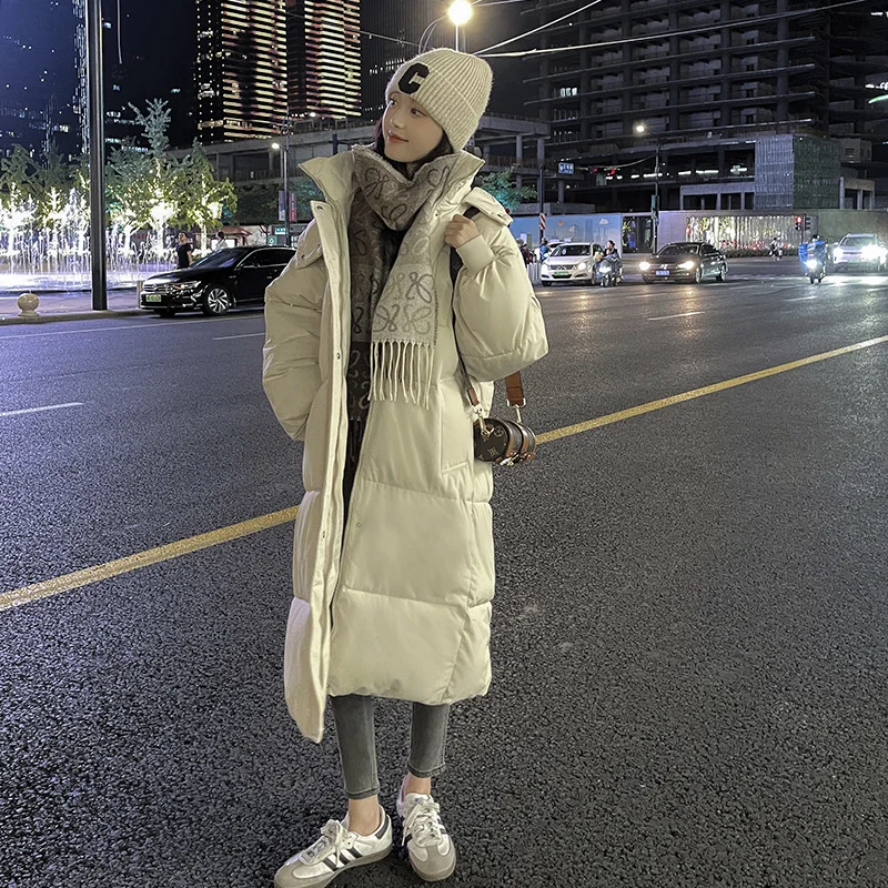 trench coats winter for women new in white long Cotton padded women's coat loose student Korean 	abrigos mujer invierno