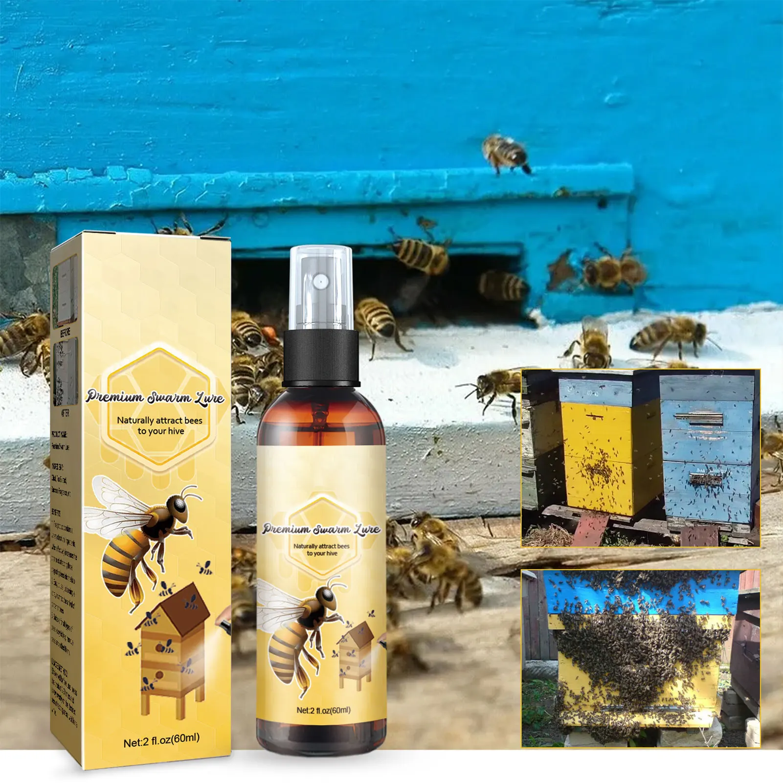 1 box 60ml Bee Attractant Spray Attracting Bees to Hive Garden Spray Beekeeping Tools for Garden