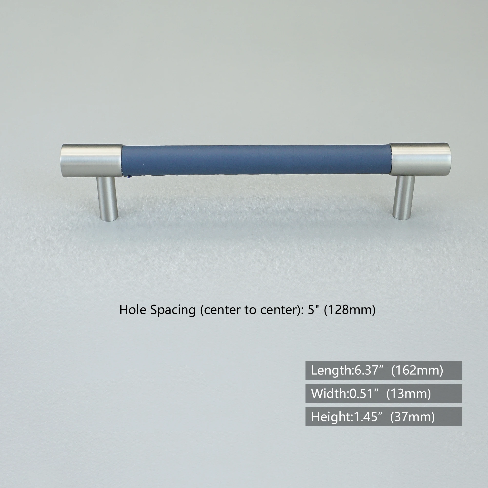 

Латунные + синие кожаные мебельные ручки из матового никеля, современные Т-образные ручки для шкафа, ручки для шкафа, круглые ручки для ящика, отверстие 128 мм