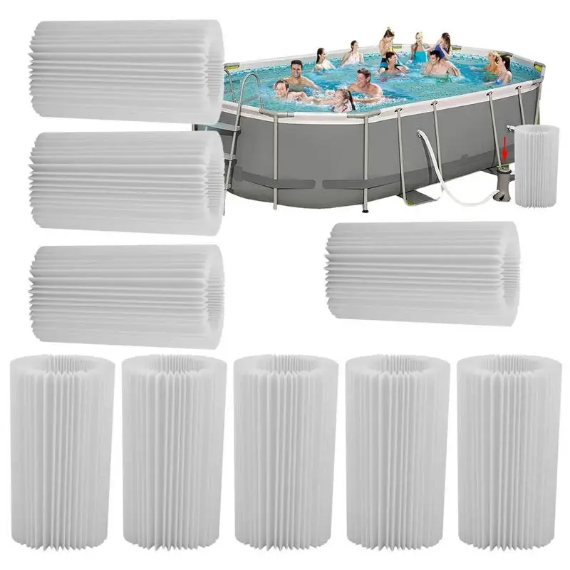 

Pool Filter Cartridge Replaceable Removable Pump Cartridge Pool Filters Compatible With Most Type A/C Pool Filter Cartridge