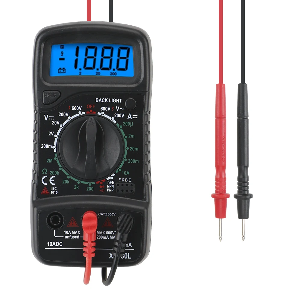 

DIYWORK Ohmmeter Volt Tester XL830L Handheld Digital Multimeter LCD Multimeter AC/DC Ammeter Voltmeter Ohm Voltage Tester Meter