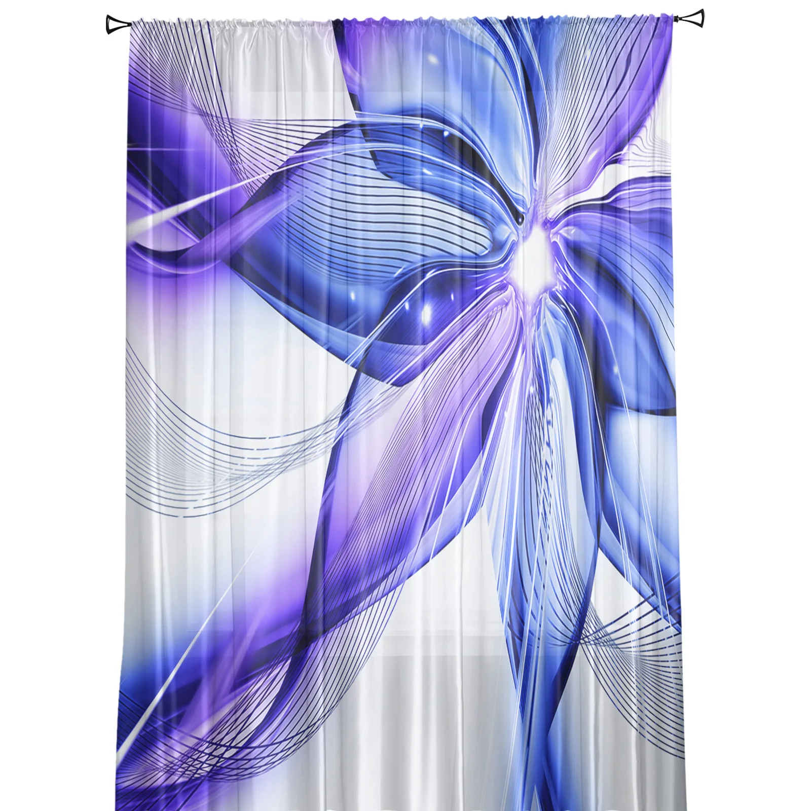 Прозрачные Занавески с голубыми кристаллами абстрактные драпировки для