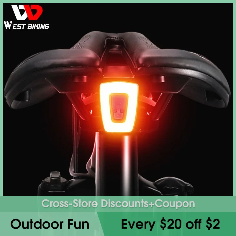

WEST BIKING Bicycle USB Rechargeable Taillight Road Bike High Visibility Bike Rear Light 9 Modes Flasher MTB Accessories