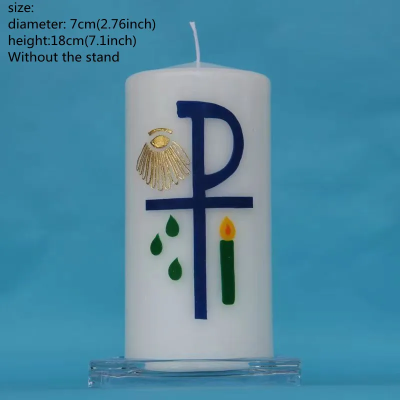 Религиозная свеча из парафина без запаха ручная работа украшенная семейная