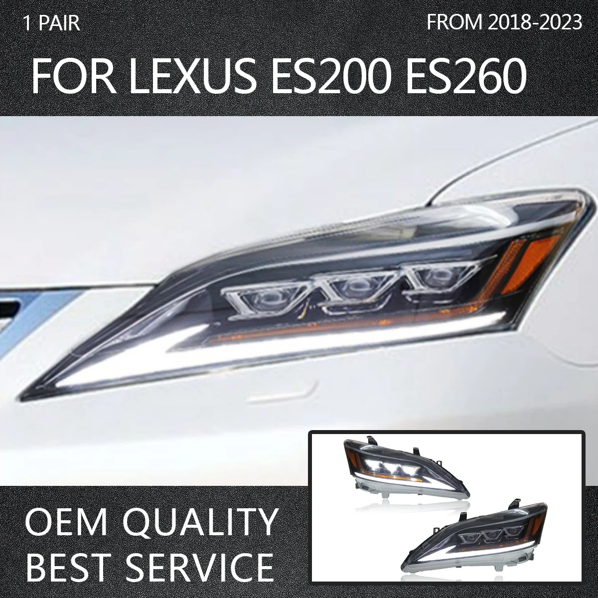 Lexus es200 Old Style Upgrade Фара DRL Dynamic Day Line Light для ES200 ES260 ES300 2010-2012 3-лицевая фара