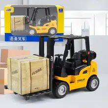 Diecast 1/32 13.5cm Inertia Forklift 3 Year Old Toys Engineering Car Education Elevator Model Toy for Boy Christma Gift Matchbox