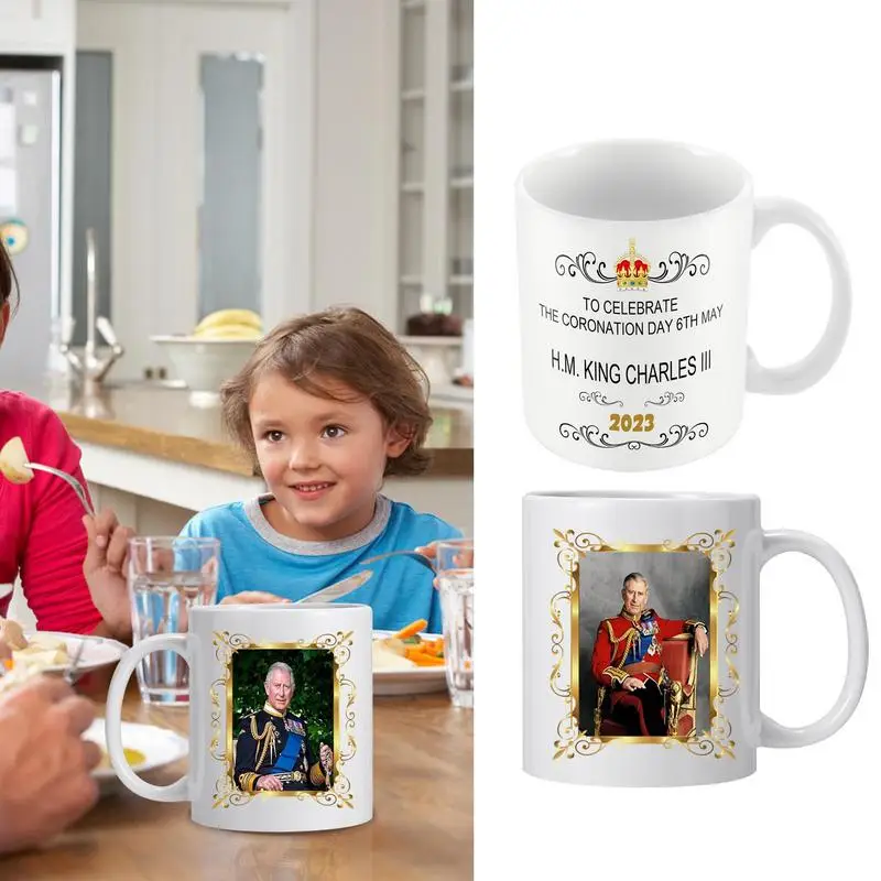 

King Charles Mug Ceramic Printed Novelty Mug Coffee Tea Cup With Handgrip Best Gift For Coffee Tea Beer Hot Cocoa Dad Mugs