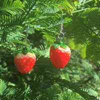 strawberry dangle earrings cute fruit earrings red big strawberry earrings cute sweet gift