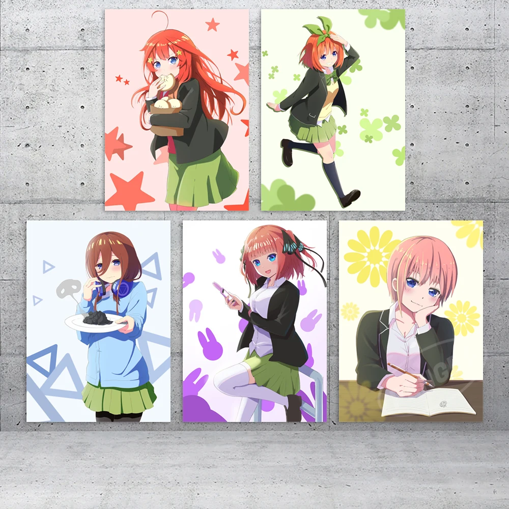 

The Quintessential Quintuplets Wall Art Home Decor Canvas Anime Print Painting Nakano Yotsuba Poster Living Room Modular Picture
