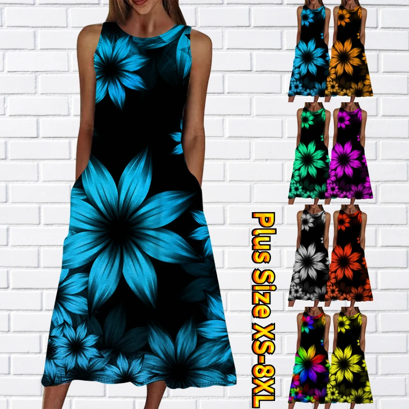 

Женское винтажное платье до колена, Элегантное повседневное платье с круглым вырезом, без рукавов, лето 2023