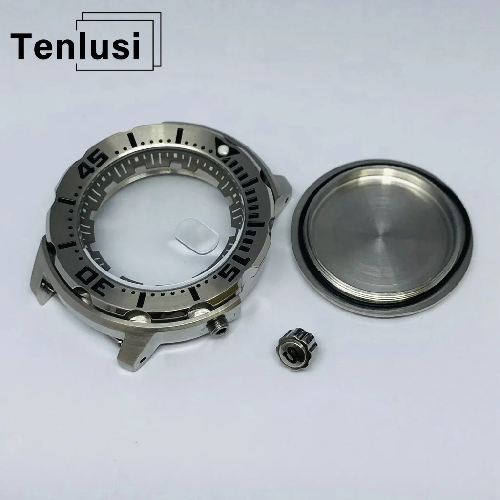 Корпус для часов Tenlusi 43 мм NH35 NH34 NH36 NH38 NH39 NH70 NH72, стерильный, с минеральным стеклом, без логотипа, с красным, синим, оранжевым, серым безелем. (art.: 3920dcae6a3f2) - 3920dcae6a3f2