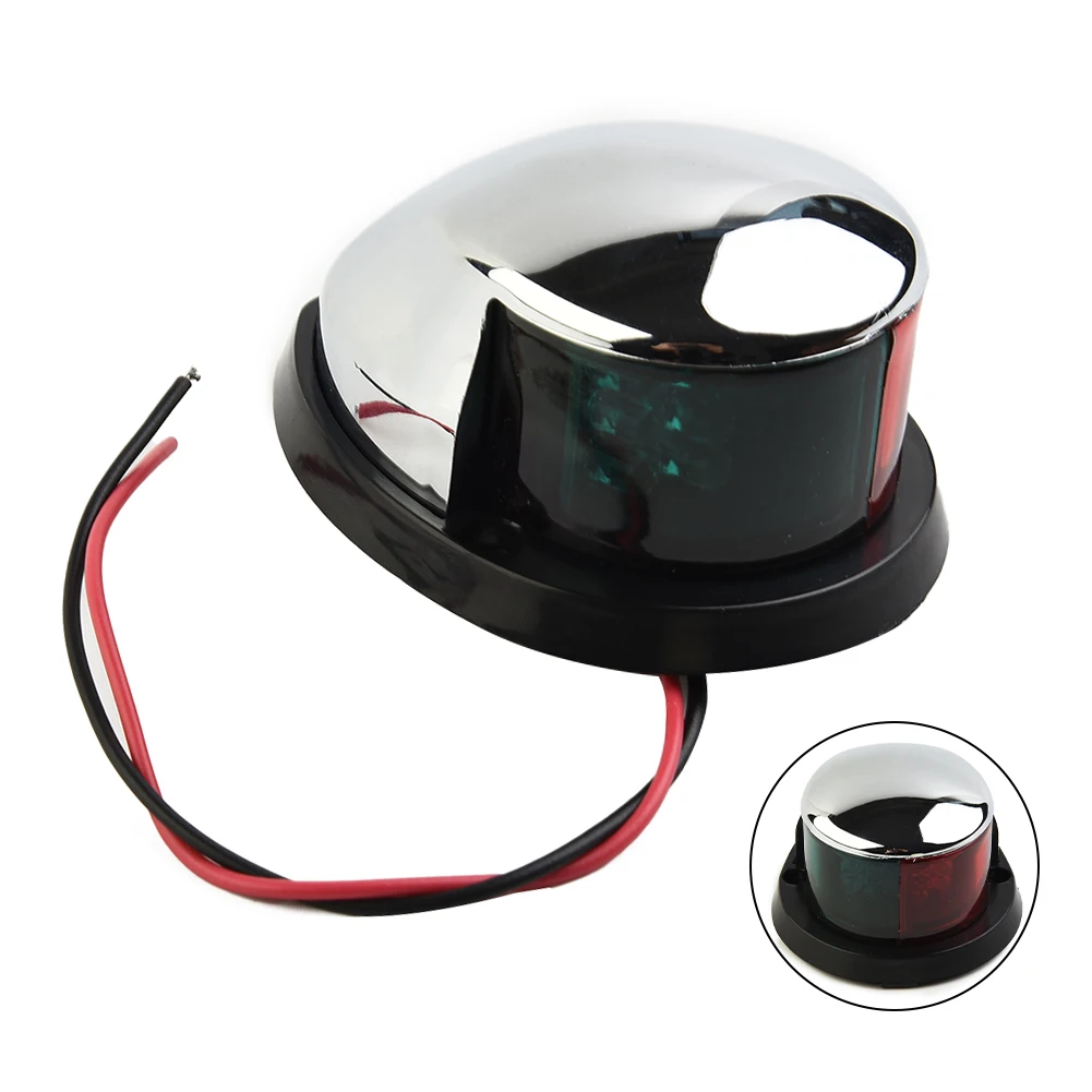 1x Bow LED Navigation Sailing Light Marine Boat Plastic Red Green W/Chrome Housing Bright Boat Electrical Lighting Accessories