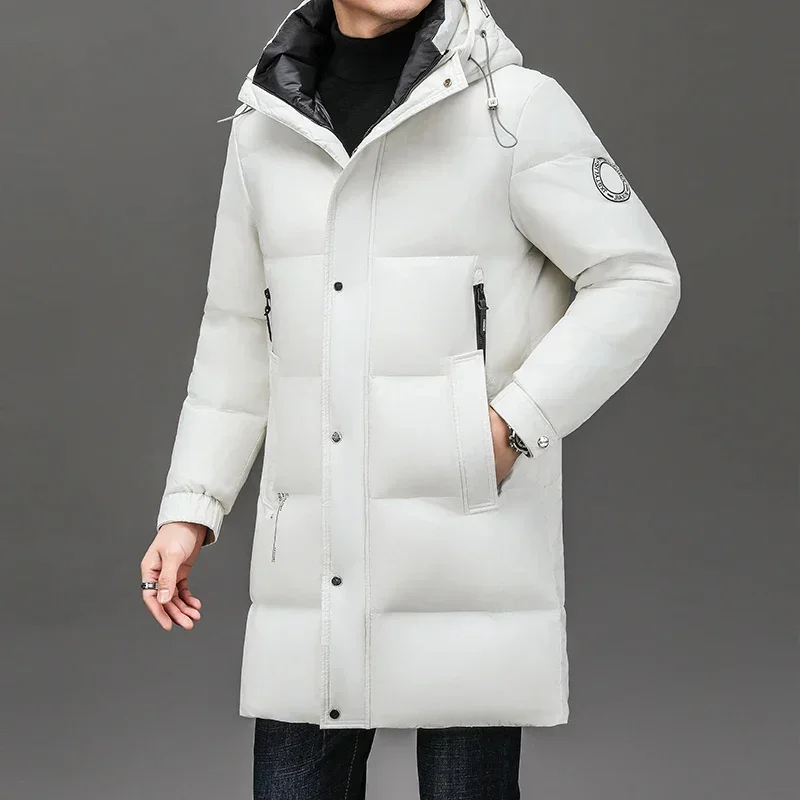 Длинный пуховик COZOK с капюшоном Мужская роскошная дизайнерская одежда гусиной
