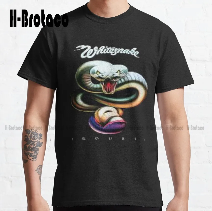 

Классическая футболка Whitesnake, мужские футболки, высококачественные милые элегантные милые Мультяшные милые хлопковые футболки унисекс