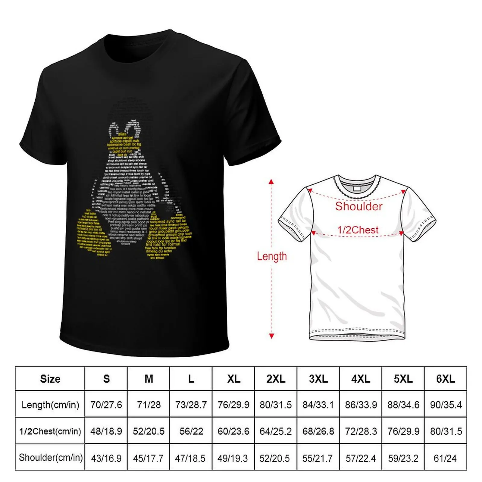 Фото Linux Tux - основные команды. Футболка базовая однотонная для повседневного использования №2