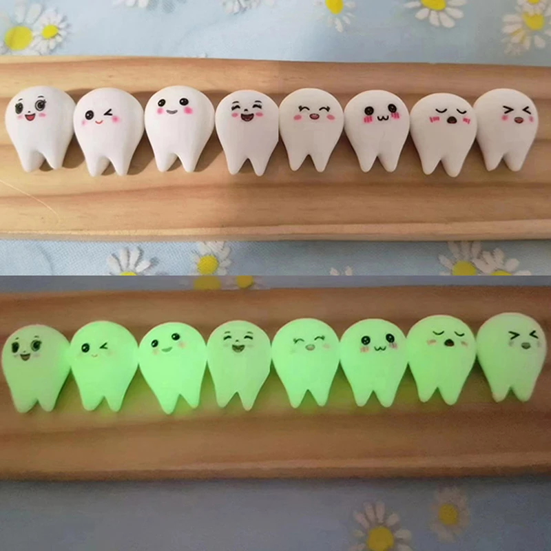 

5Pcs Resin Glowing Miniature Garden Car Desktop Teeth Ornament Luminous Decor Mobile Phone Shell Accessories