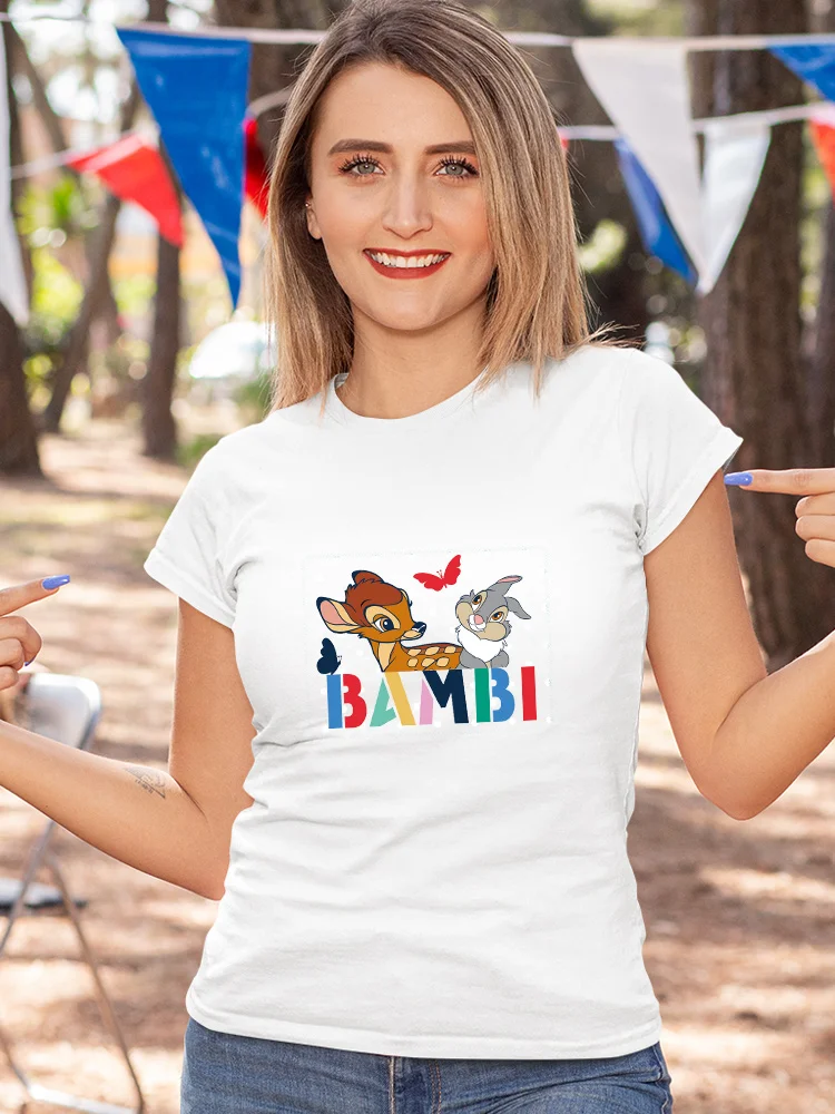 

Bambi and Thumper Bff Sister Shirts Summer Street Casual Women Clothes Disney Young Style Fashion Woman Tops Ropa Aesthetic