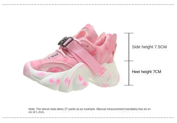 Dad Shoes Women's 2023 Summer New Mesh Breathable Platform Height Increasing Sports Casual Shoes