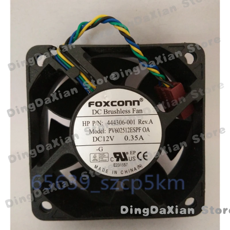 Фото Вентилятор D Foxconn PV602512ESPF для HP 444306-001, 0.35A, 4-контактный, 60*60*25мм, охлаждающий вентилятор №1