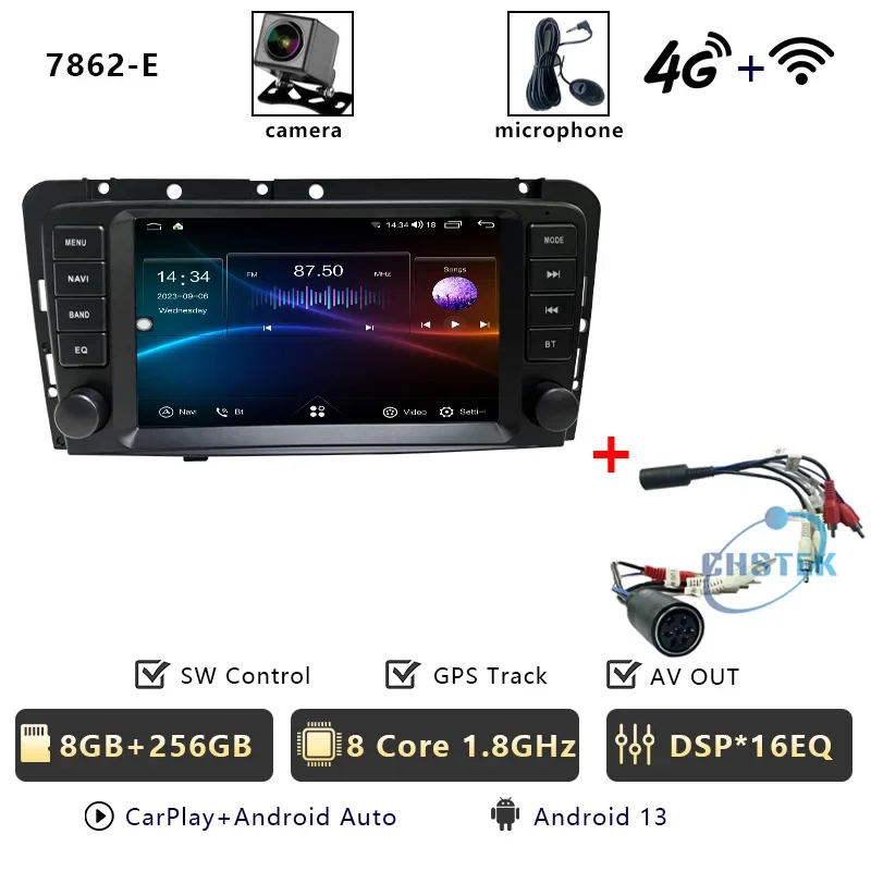 

Автомобильный радиоприемник CHSTEK Carplay Android 13 для Volvo S40 V40 XC70 V70 S60 2005 2006 2007 2008 2009 GPS WIFI 4G RDS, головное устройство Autoradio
