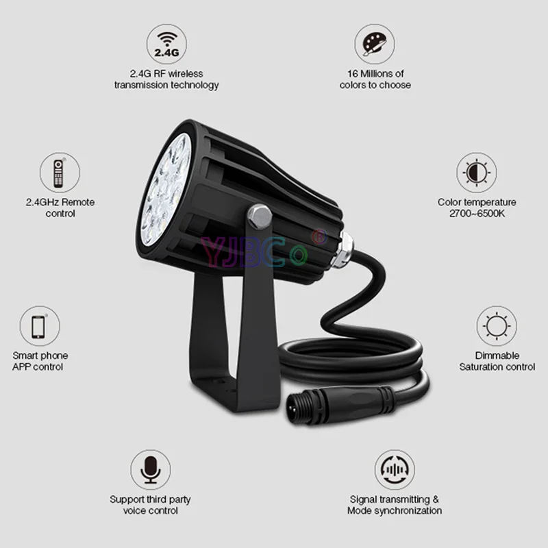 Miboxer 24 В постоянного тока 6 Вт RGB + CCT светодиодный садовый светильник FUTC08 IP66