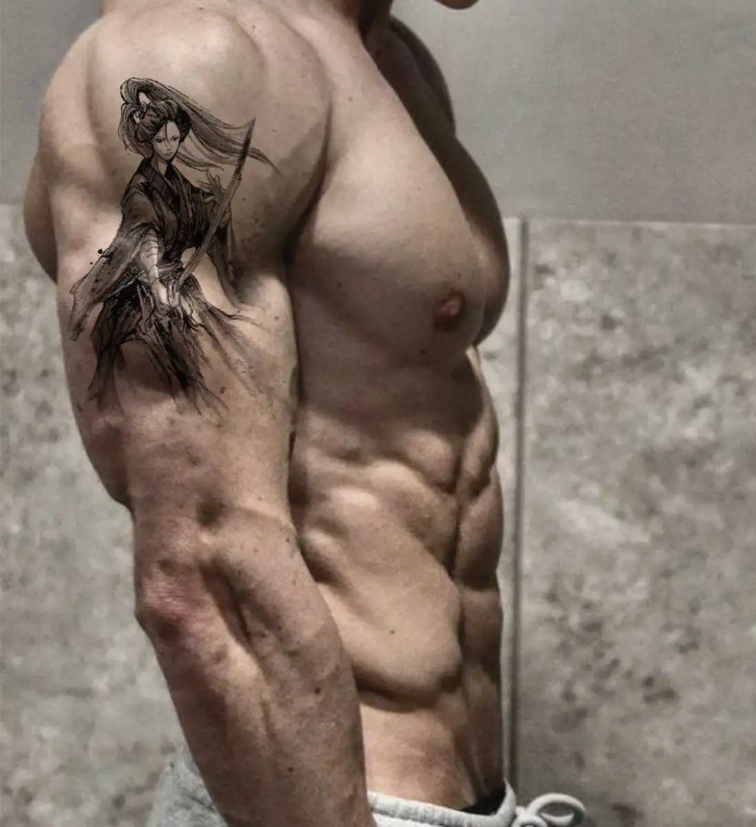 

Juice Herbal Tattoo Sticker Female Swordsman Men and Women Waterproof Realistic