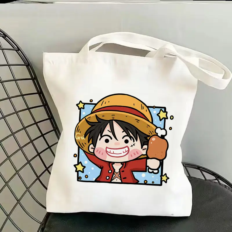

One Piece Cartoon Animation Peripheral Canvas Bag High-Looking Luffy College Style Student Class Canvas Bag Canvas Bag Storage