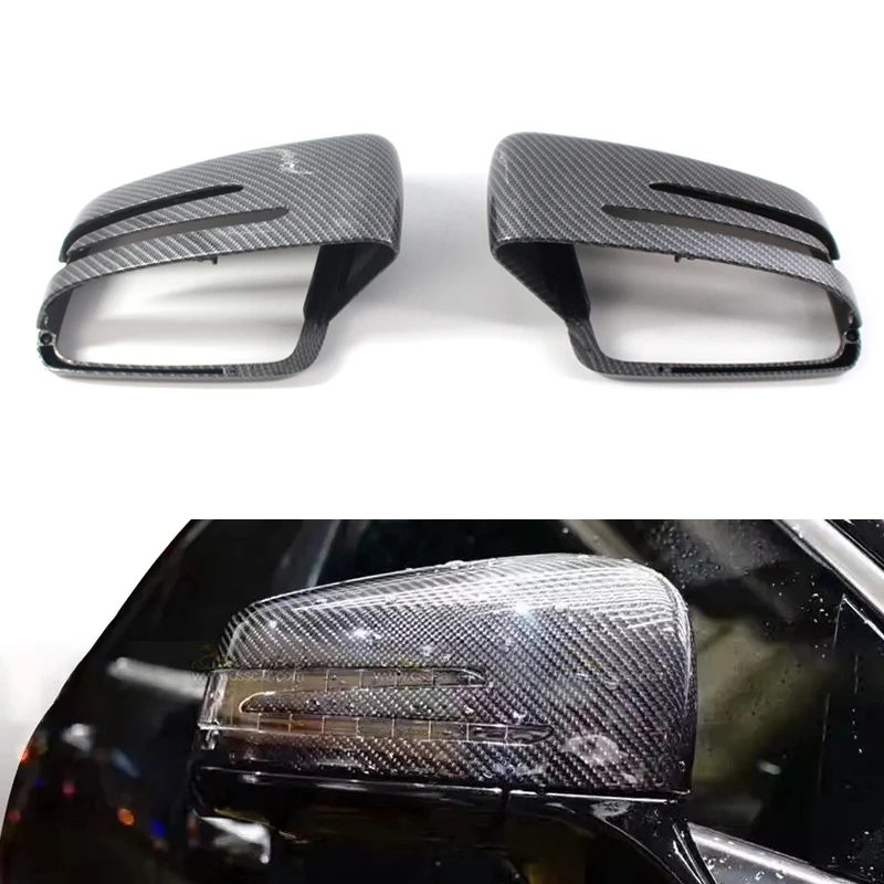 

A2128100164 1 Pair Carbon Fiber Rearview Mirror Cover Glossy Cap For Mercedes Benz A C E S Class W204 W212 W218 W176 W221 C207