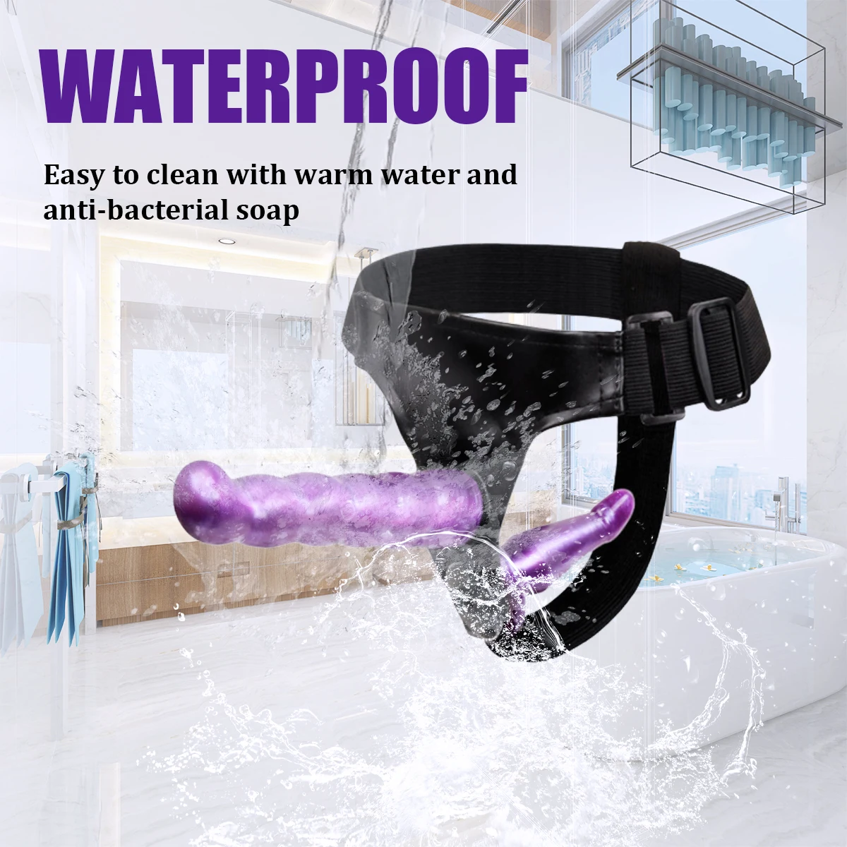 Реалистичный двойной ремень на искусственном пенисе Ультраэластичный страпон