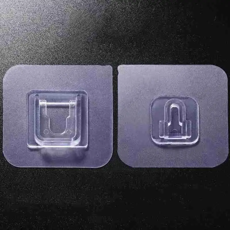 

10pcs Kitchen Bathroom Plastic Mount Hanger Rack Double-sided Hook Bathroom Kitchen Adhesive Paster Sticky Stickers Wall Z5n2