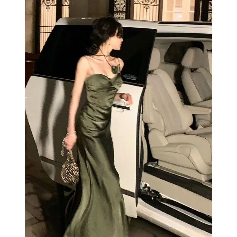 Gaganight женское зеленое платье ранней весны 2024 НОВЫЕ шикарные винтажные