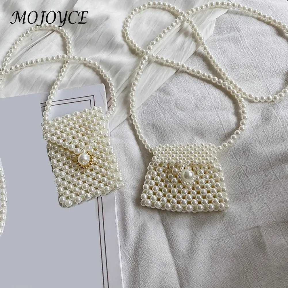 

Girls Brief Flap Women's Casual Messenger Bags Women Pearl Mini Messenger Bag Retro Ladies Lipstick Purse Shoulder Bags