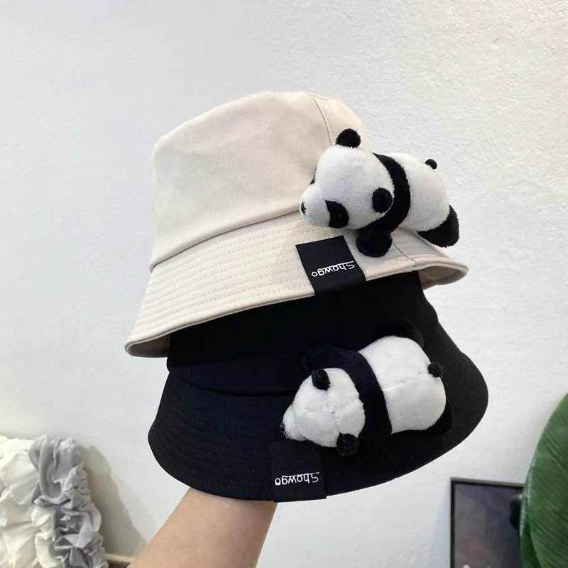 

Cartoon Cute Panda Bucket Hat Ins Japanese Spring and Summer Sunscreen Korean Version Designer Niche Basin Cap Women's Hats