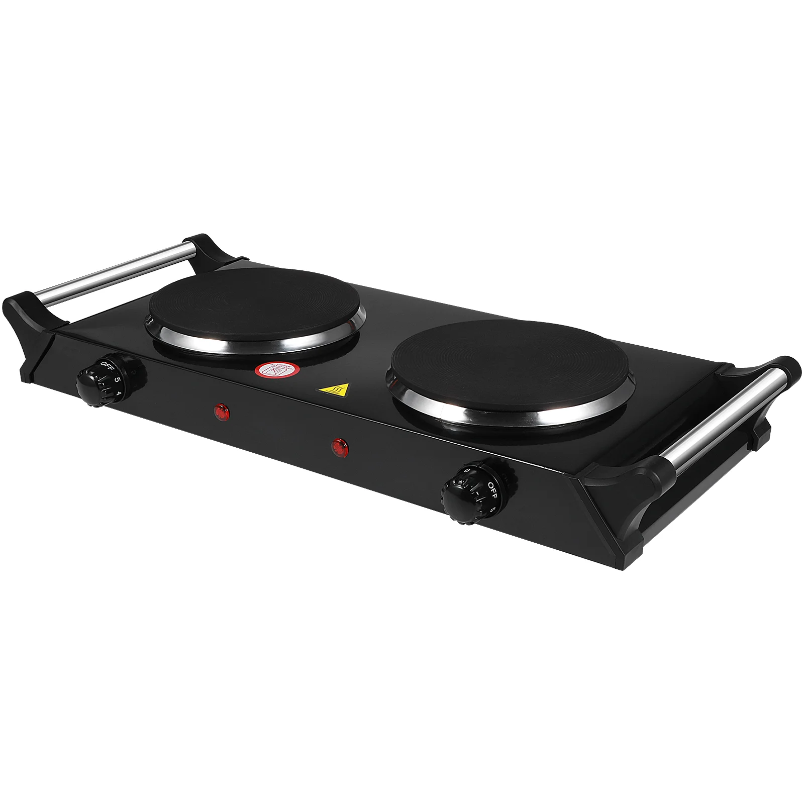 

Dual Counter Stove Portable Electric Burner Electric Plate Countertop Cooktop 2000W with UK Plug