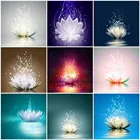 Полноразмернаякруглая Алмазная мозаика Huacan с лотосом 5D, алмазная живопись, вышивка, цветочная картина стразы, домашний декор