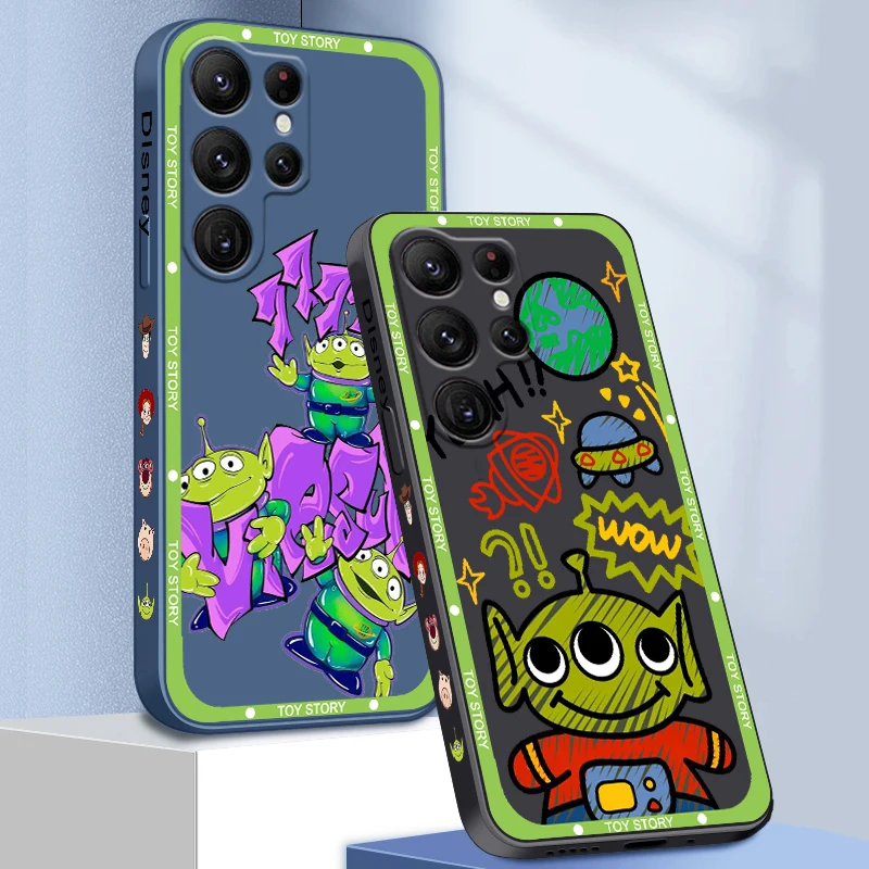 

Disney Cute Toy Story Cartoon Liquid Left Rope For Samsung Galaxy S23 S22 S21 S20 FE S10 Ultra Plus Lite 5G Cover Phone Case