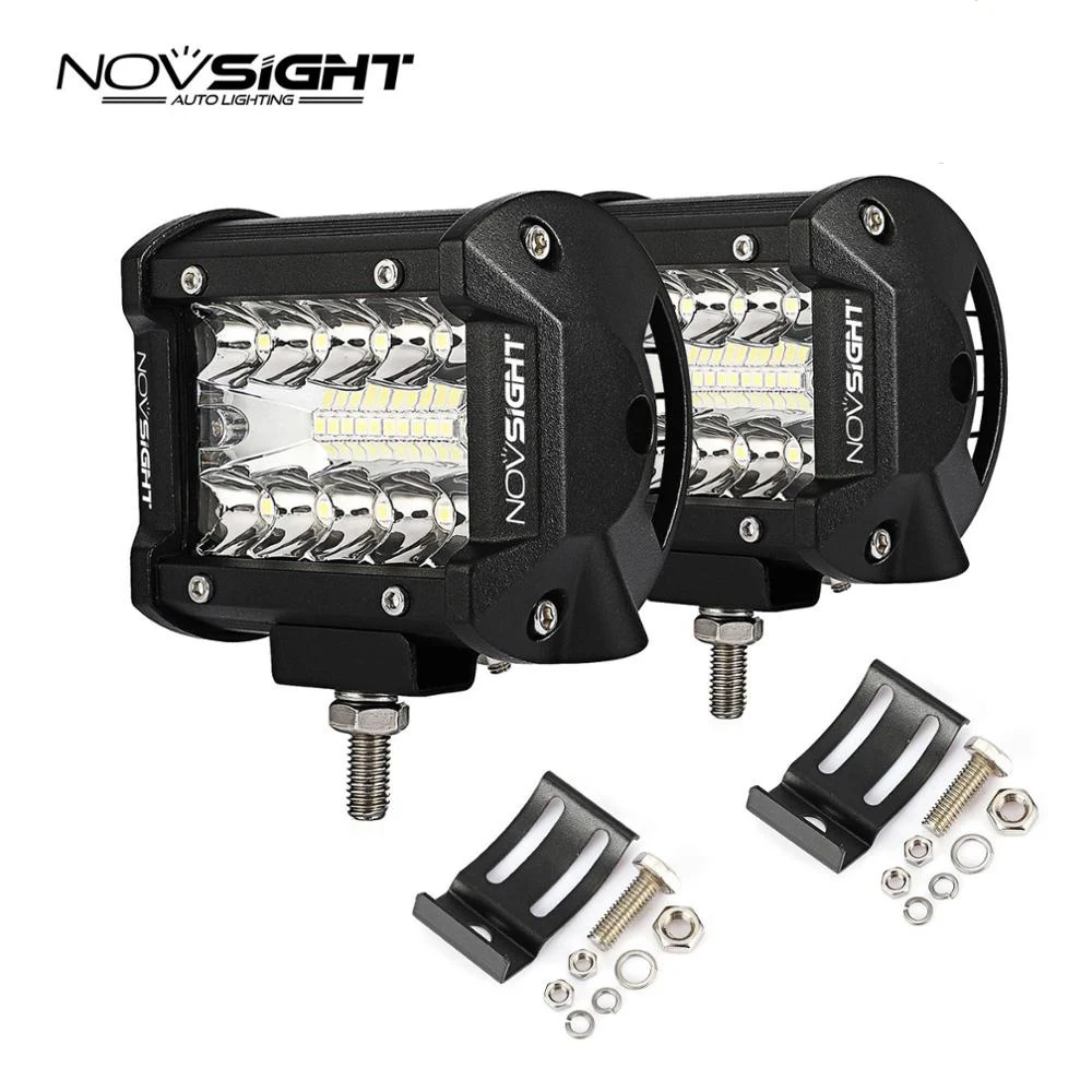 

Светодиодная панель NOVSIGHT, 4-дюймовые рабочие огни высокой мощности 6000K 60 Вт, светодиодная световая балка для внедорожников, вездеходов, груз...
