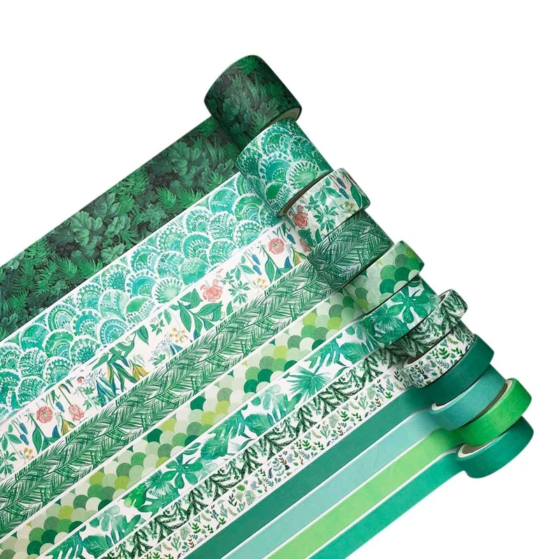 

12Pcs/Set Green Plant Washi Tape Masking Tape Decorative Adhesive Tape Sticker Scrapbooking Diary Stationery Supply