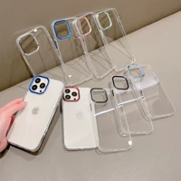 funda for iphone 13 12 11 pro max case luxury transparent silicone cover iphone12 11 shockproof bumper metal button accessories