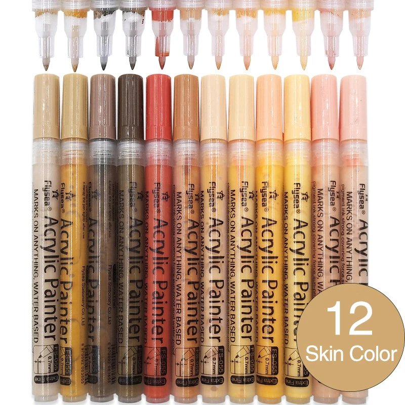 

Painting Skin Paint Art Graffiti Drawing Marker 0.7mm Making Colors Ceramic Acrylic Pen Supplie Canvas Tone Rock 12 Wood