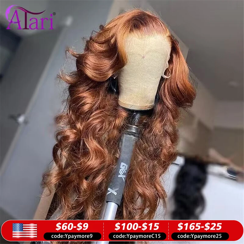 13x6 Ginger Brown Body Wave Wigs Brazilian Human Hair Wigs Pre Plucked 13x4 Lace Frontal Wigs Transparent Lace 5x5 Closure Wigs