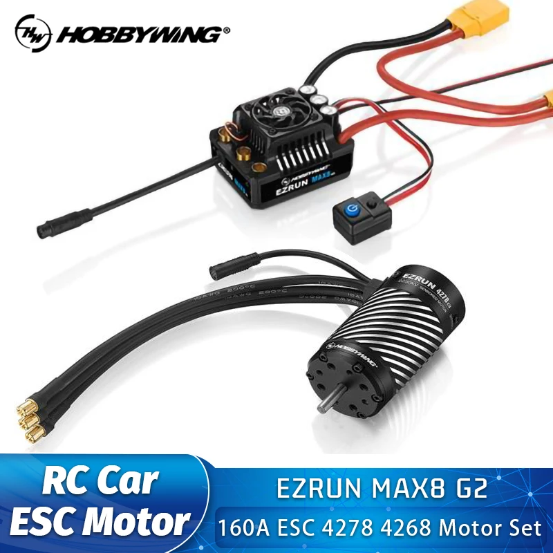 

HOBBYWING EZRUN MAX8 G2 160A ESC 4278SD 2250KV 4268SD 2500KV Inductive Brushless Motor SET for 1/10 1/8 RC Model Car Buggy