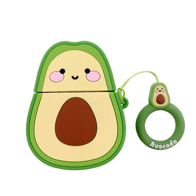 

For AirPods 3 Case Cute Cartoon Strawberry Avocado Peach Soft Silicone Earphone Case For Apple Airpods 1 2 3 Pro Cover Ring