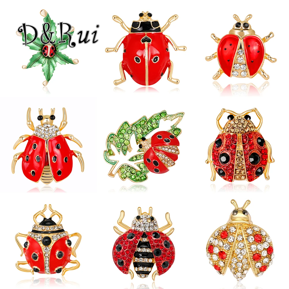

D&Rui New Insect Brooches Fashion Enamel Animal Jewelry Accessories Luxury Rhinestone Backpack Lapel Pins Women's Party Brooch