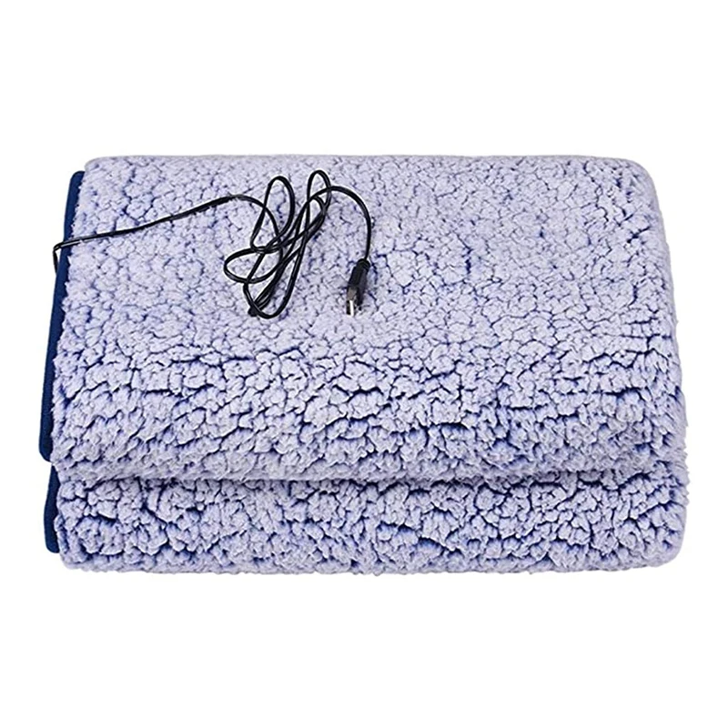 

Electric USB Heated Blanket Throw Soft Double Sided Cotton Velvet 28 x 43 inch Fast Heating Blanket over Heat Protect