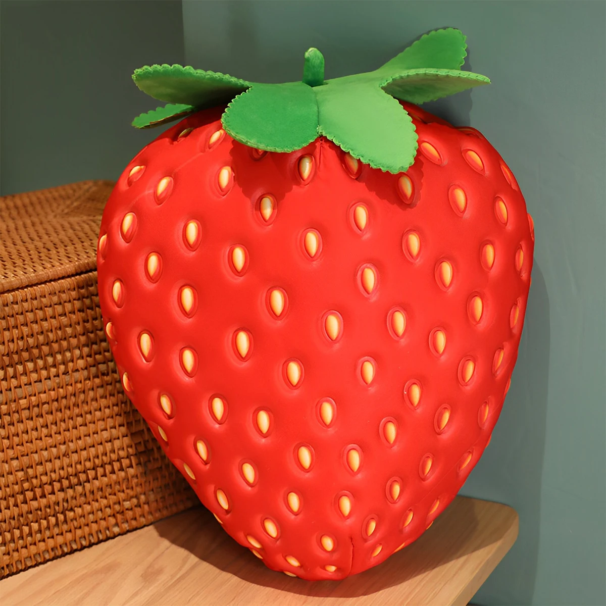 

Strawberry Pillow Decorative Cute Throw Pillow Soft Plush Strawberry Shaped Cushion Novelty Plush Backrest Pillow Comfortable