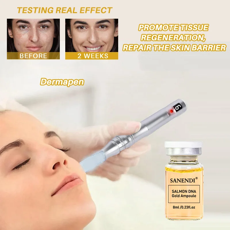 Фото 2 в 1, сыворотка Salmon DNA & Jet Care VC, укрепляющая, уход за глубокой кожей, увлажняющая, отбеливающая ампула, антивозрастной, отбеливающий набор для лица №2