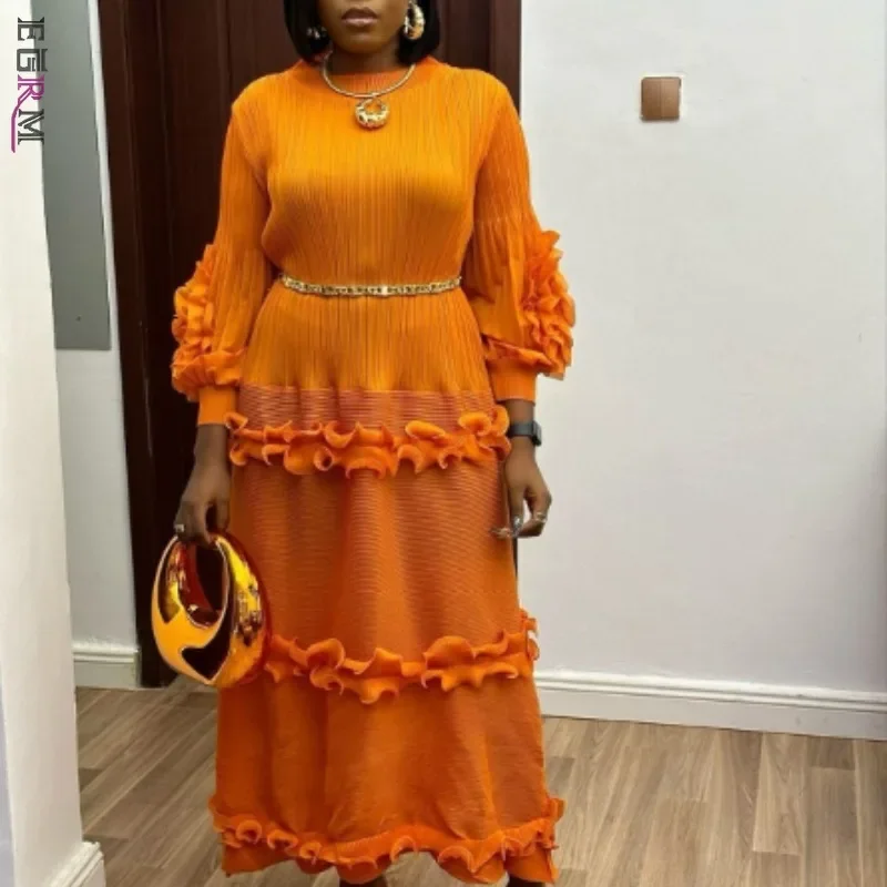 Женское плиссированное платье EGRM Miyake однотонное привлекательное ТРАПЕЦИЕВИДНОЕ